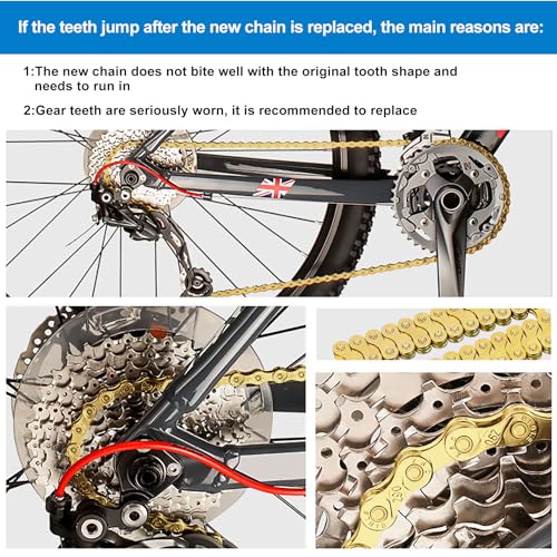 Gold 6/7/8 Speed Bike Chain - 1/2x3/32 Inch, 116 Links