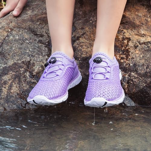 Kids Water Shoes - Quick Dry Aqua Sandals for Beach, Pool - 3 Big Kid / Purple