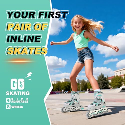 Adjustable Inline Skates for Kids and Adults with Light Up Wheels