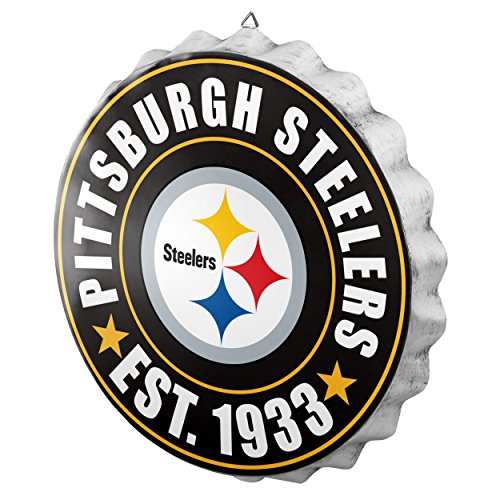 Pittsburgh Steelers Metal Wall Bottle Cap Sign - One Size