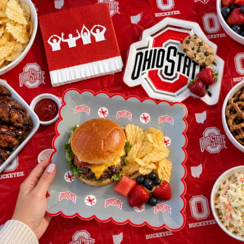 Ohio State Buckeyes Party Supplies 37 Pc Plates Napkins Decor – OSU Theme Party Kit