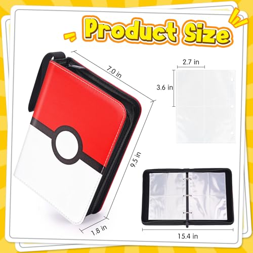 Qodalyth Classic 4-Pocket Card Binder - 400 Card Capacity + 5 Top Load Sleeves