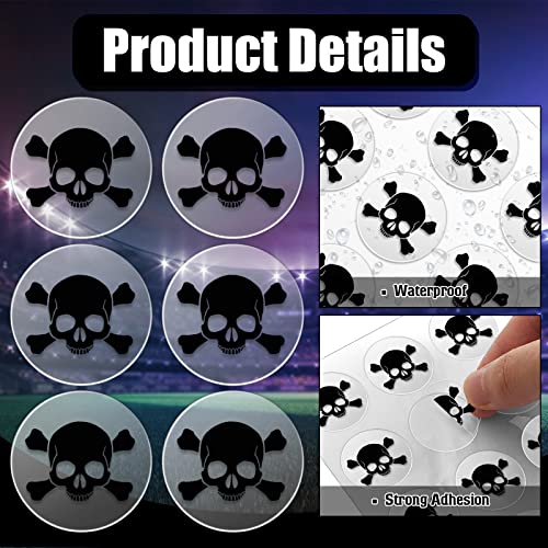 Football Helmet Stickers - 200 Pcs Clear Black Decals, 1-1/8"