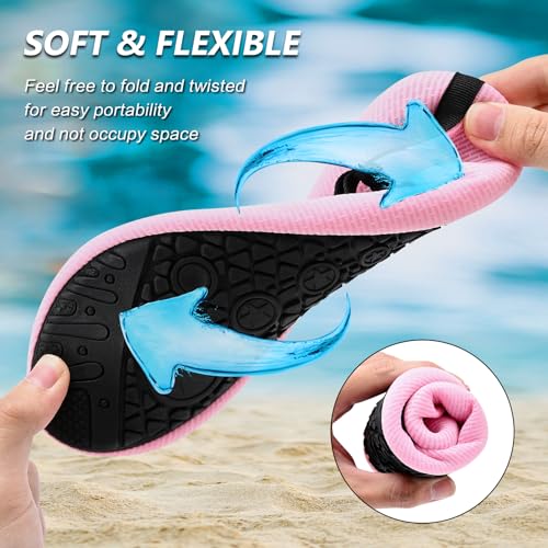Deevike Water Shoes for Women & Men - Barefoot Quick-Dry Aqua Socks Pink 11-12 Women / 9.5-10.5 Men