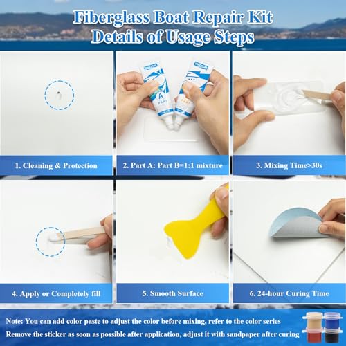 Fiberglass Repair Kit for Boats - 3.5oz Gel Coat Filler