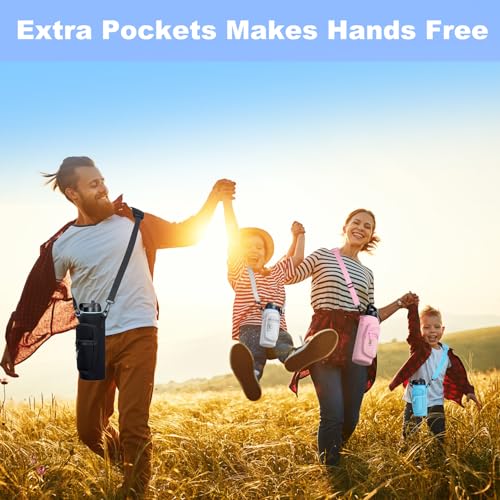 Water Bottle Holder with Strap and Phone Pocket for 32oz 40oz Bottles