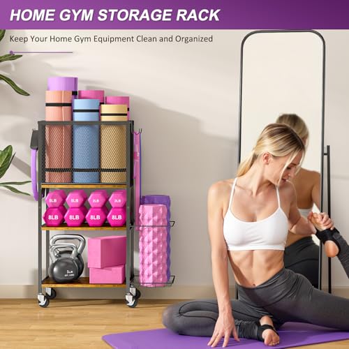 3 Tier Dumbbell Rack and Yoga Mat Storage Organizer