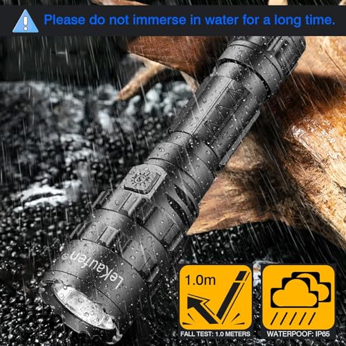 3000 Lumen Tactical Flashlight with Picatinny Rails Mount and Pressure Switch, 5 Modes Picatinny Flashlight Bright USB Rechargeable Weapon Light Rifle Light for Tactical Outdoor