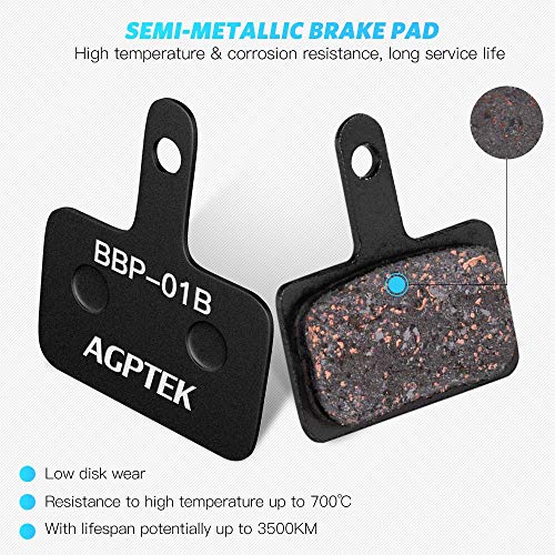 Bike Brake Pads - Semi-Metallic for Shimano & Tektro - Black - 4 Pairs