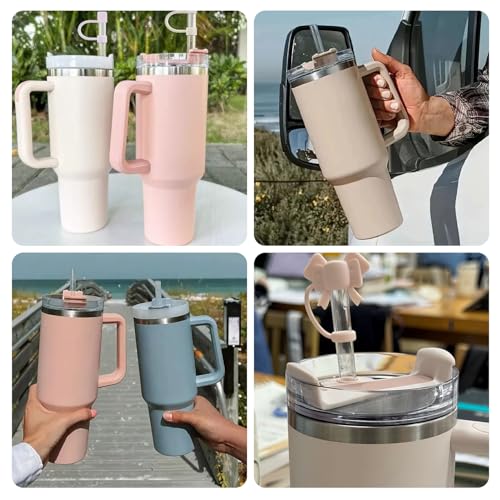 40 oz Tumbler Lid Replacement - Spill Proof Cover for Stanley - Black