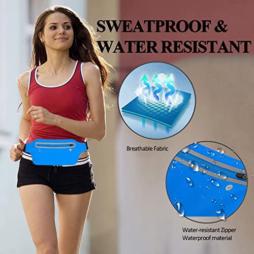Waterproof Fanny Pack for Running - Adjustable Waist Belt - Blue