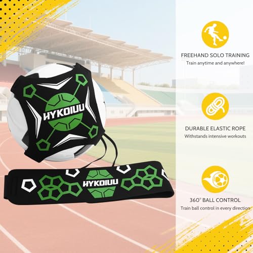 HYKOIUU Green Soccer Trainer Ball Control Practice Equipment for Kids & Adults