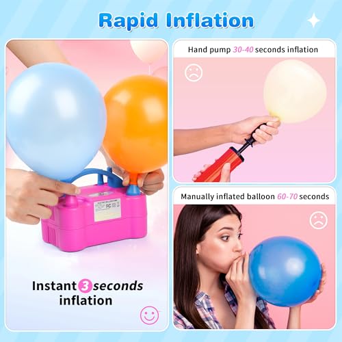 Electric Balloon Pump - Portable Dual Nozzle Inflator for Parties