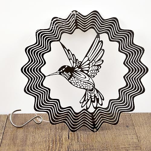 3D Hummingbird Spinner Chime - Stainless Steel Wind Catcher