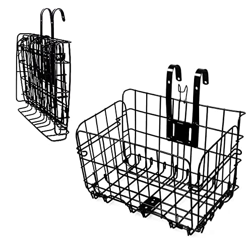 Foldable Bicycle Front & Rear Basket - Rustproof Steel, Easy Install, Large Capacity
