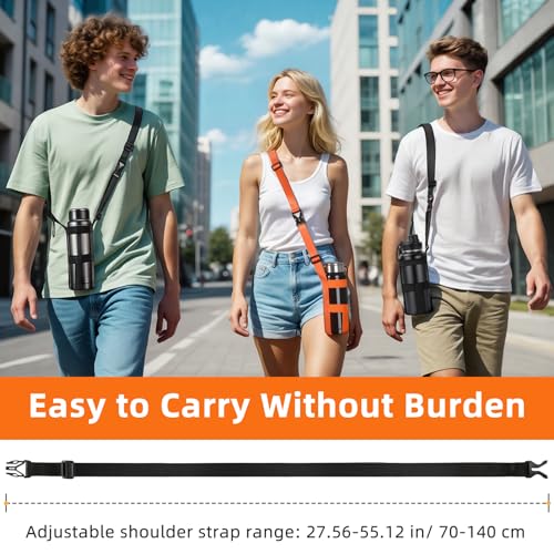 Nuovoware 2 Pack Water Bottle Holder with Strap, Fits 20-40 oz, Orange & Black