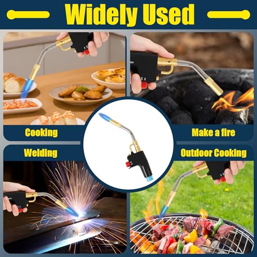 Trigger-Start Torch Head TS4000, High Intensity Flame Torch, MAPP/Propane Gas Torch Kit with Instant on/off Trigger for Light Welding, Soldering, Brazing, Heating, Thawing and More