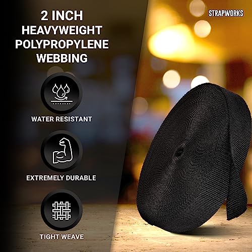 Strapworks Heavyweight Polypropylene Webbing - 2 Inch x 50 Yards, Brown, Outdoor Use