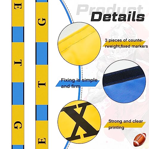 Adjustable Football Linemen Splits Marker - 39 FT Vinyl Yard Marker with 8 Letter Strips