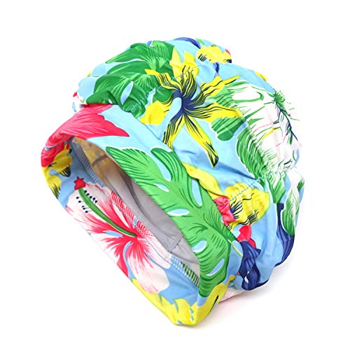 Pleated Swim Cap for Long Hair - Non-Waterproof Bathing Cap