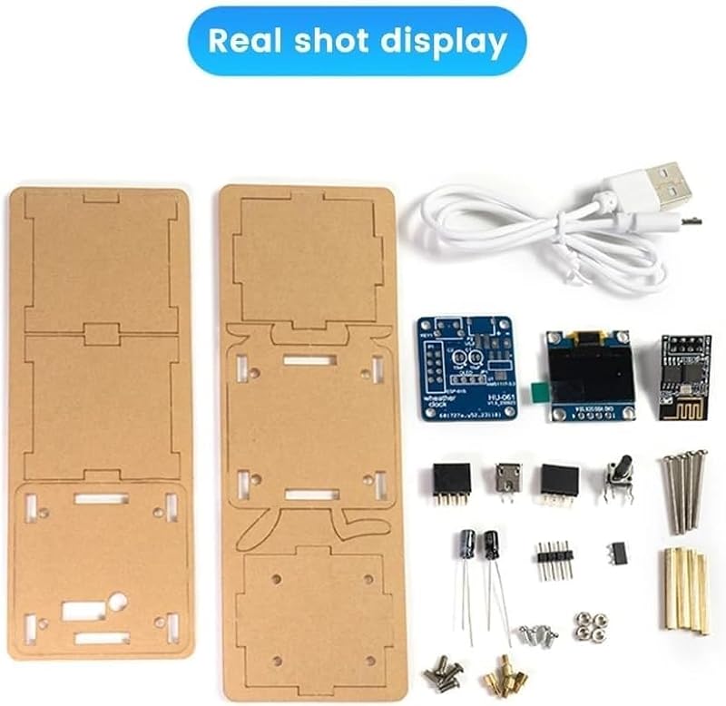 DIY ESP8266 Electronic Clock Kit with Weather Display - Complete Set