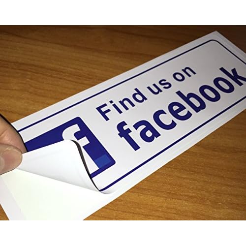 eSplanade FIND US ON Facebook Sign Sticker Decal - Easy to Mount Weather Resistant Long Lasting Ink Size (9" x 3")