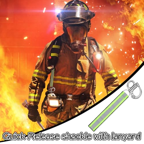 Fluorescent Green 4-Pack SCBA Quick Release Shackles with Reflective Tape