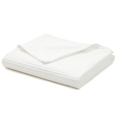 YnM Cotton Waffle Weave Duvet Cover for Weighted Blankets with 16 Strings (Coconut White, 60''x80'')