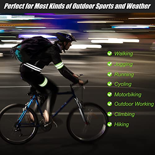 16 Pieces Reflective Bands - High Visibility Safety Straps - Green & Black