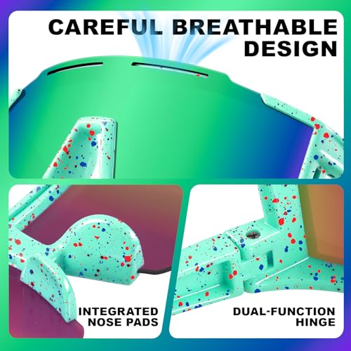 Oversized Kids Sunglasses with UV400 Protection - Green