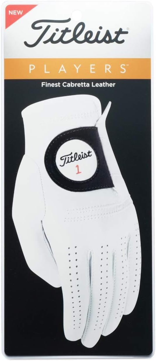 Titleist Players Men's Left-Handed Golf Glove - Premium Comfort & Grip | Pearl Color