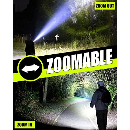 Victoper LED Flashlights 2 Pack, High Powered Lumens Super Bright Tactical Flashlight, Rechargeable Flash Light, 5 Modes Zoomable Waterproof Flash Lights for Emergency, Outdoor, Camping, Hiking
