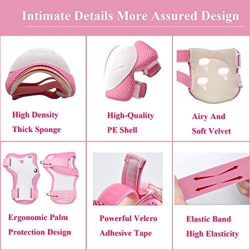 Pink Kids Helmet and Protective Gear Set for Ages 3-8 - Adjustable & Durable Safety Equipment