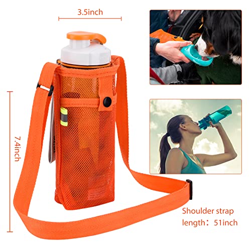 Tainehs Pink Water Bottle Holder with Adjustable Shoulder Strap for Travel & Sports