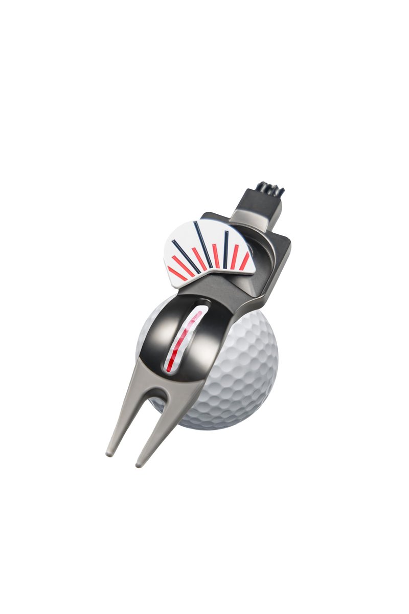 PUR3 Golf Divot Repair Tool and Ball Marker with Putting Aim and Built in Club Cleaning Brush (Metallic Gray) Strong Magnetic Prong | Ball Line Marker | Putting Aid | 4 in 1 Golf Divot Tool