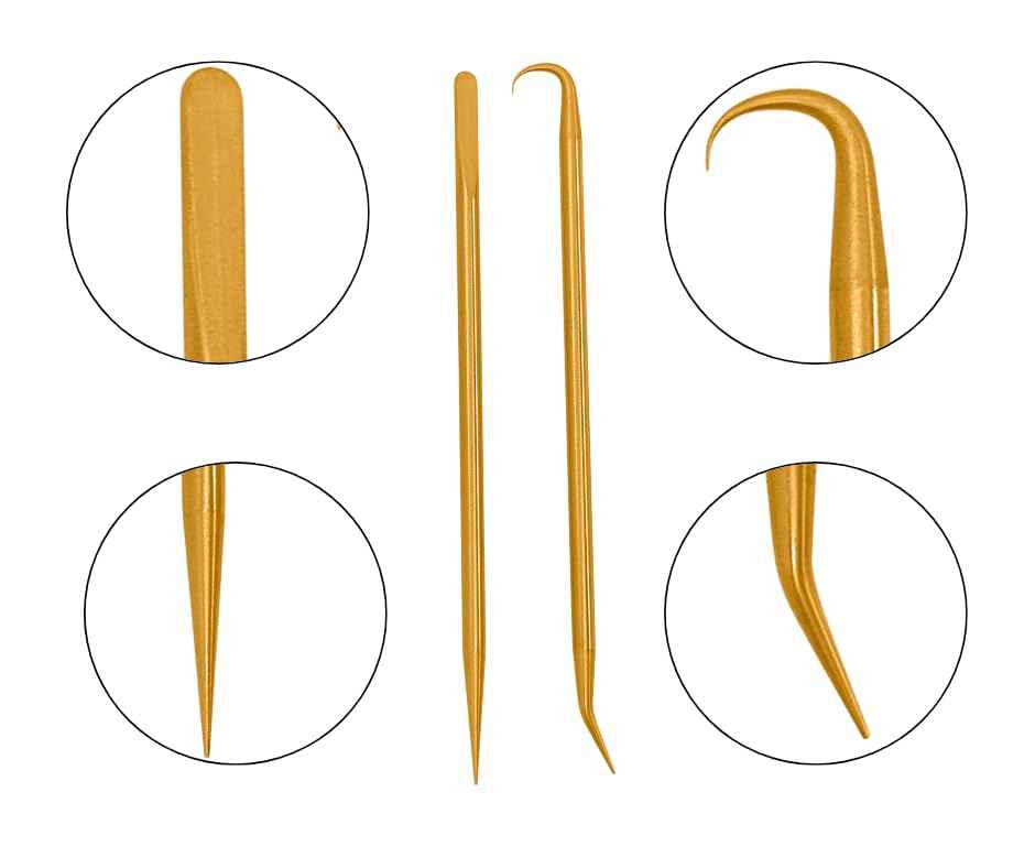 Rosemont Scuba Premium Brass Pick Kit – 2 Picks with 4 Tip Styles | O-Ring and Seal Removal Tools for Scuba Diving, Automotive, and DIY Maintenance | Durable, Scratch-Free Design