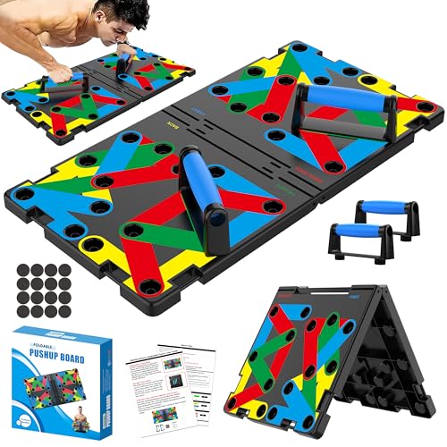 IUT Foldable 30-in-1 Push Up Board for Men, Black M11 Portable Workout Equipment