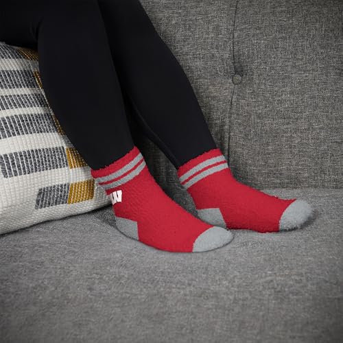 Wisconsin Badgers Cozy Two-Stripe Crew Socks - One Size