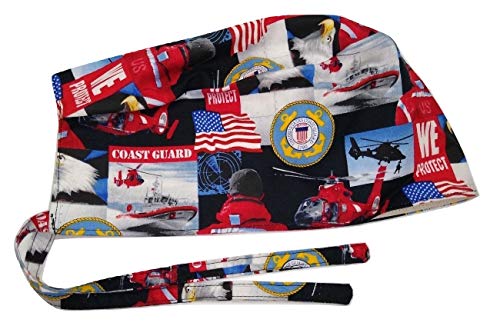 Patriotic Military Cotton Scrub Hat - Handmade USA Cap