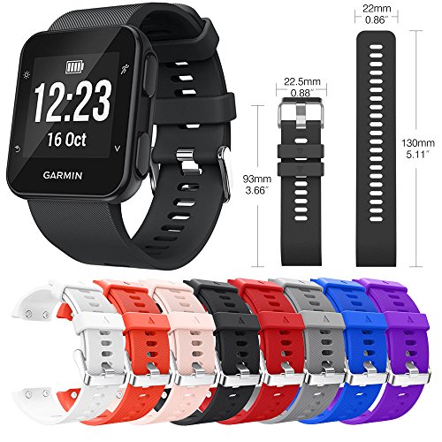 Soft Silicone Replacement Band for Garmin Forerunner 35/30 - Black