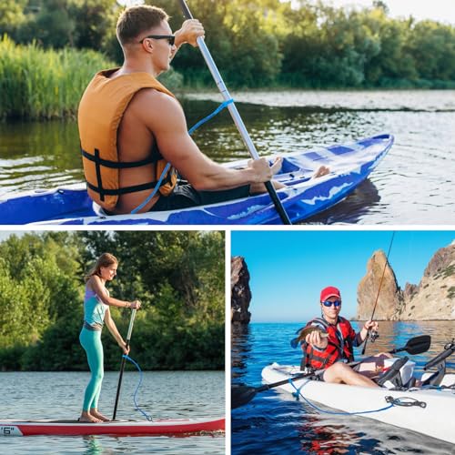 Kayak Paddle Leash - Stretchable Tether Strap with Hook