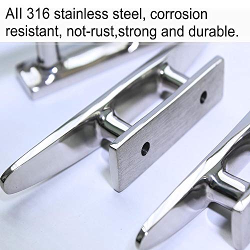 ZOMCHAIN 4 Inch Stainless Steel Boat Cleat 2PCS Dock Mooring Accessories with Screws