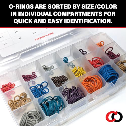 Large Color Coded O-Ring Kit for Paintball - 360 Pieces, 18 Sizes