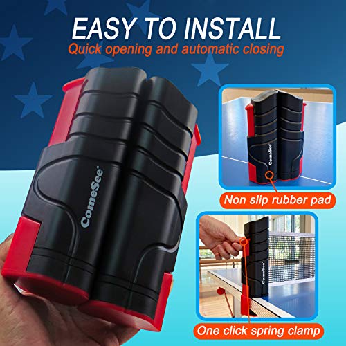 Comesee Retractable Ping Pong Net for Any Table - Black