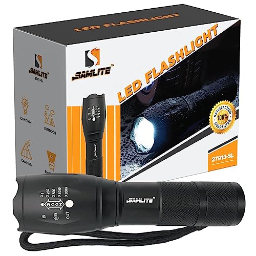 High-Powered LED Flashlight - 1200 Lumens, Zoomable, Waterproof, 5 Modes