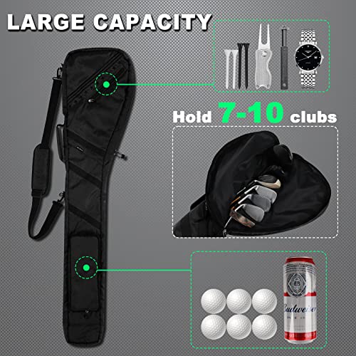 Big Teeth Black Lightweight Par 3 Golf Sunday Bag for A Few Clubs