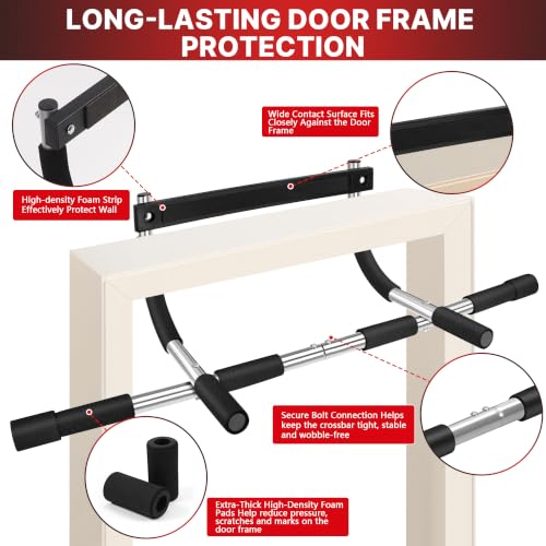 Pull Up Bar for Doorway - Heavy Duty Multi-Grip Exercise Bar - Classic Foam