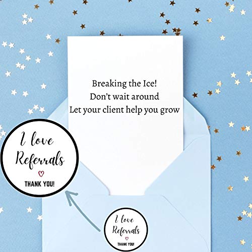 I Love Referrals Stickers Roll - 1.5 Inch, 500pcs Waterproof Labels
