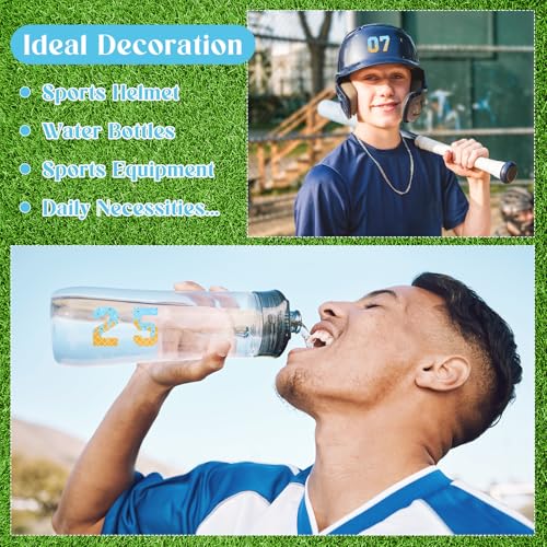 Blue Sports Helmet Number Stickers - 150 Self-Adhesive Ice Cream Drip
