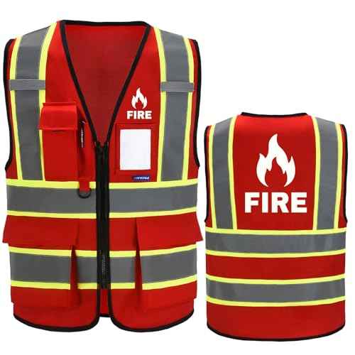 AYKRM Security Vest for Men Women 7 Pockets High Visibility Reflective Safety Vest Front Zipper Meets ANSI/ISEA